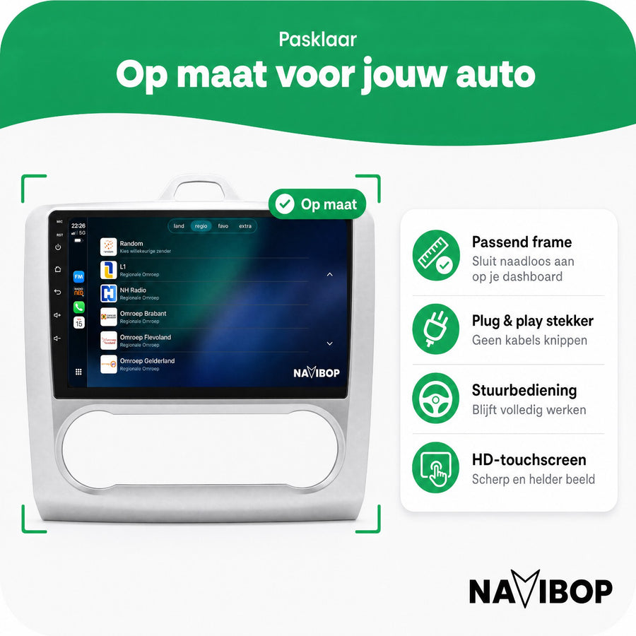 Ford Focus (automatische Airco) | Autoradio | CarPlay & Android Auto | Android 15.0 | 2004 t/m 2011