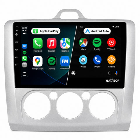 Ford Focus (manuele Airco) | Autoradio | CarPlay & Android Auto | Android 15.0 | 2004 t/m 2011