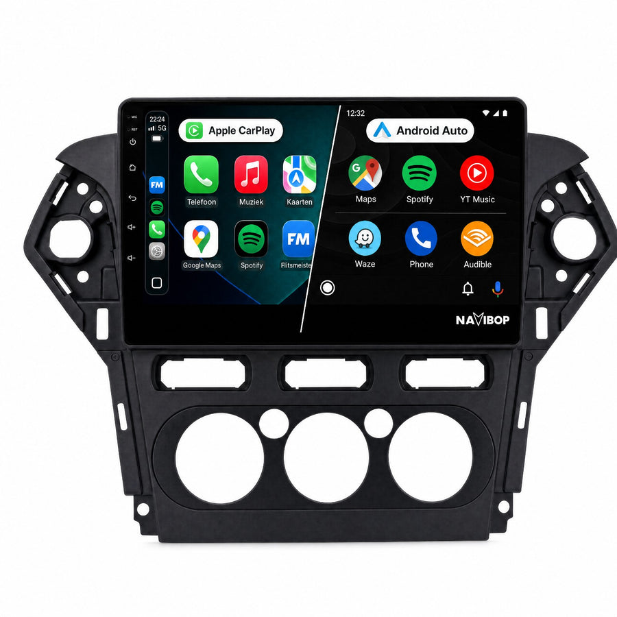 Ford Mondeo Zwart | Autoradio | CarPlay & Android Auto | Android 15.0 | 2007 t/m 2010