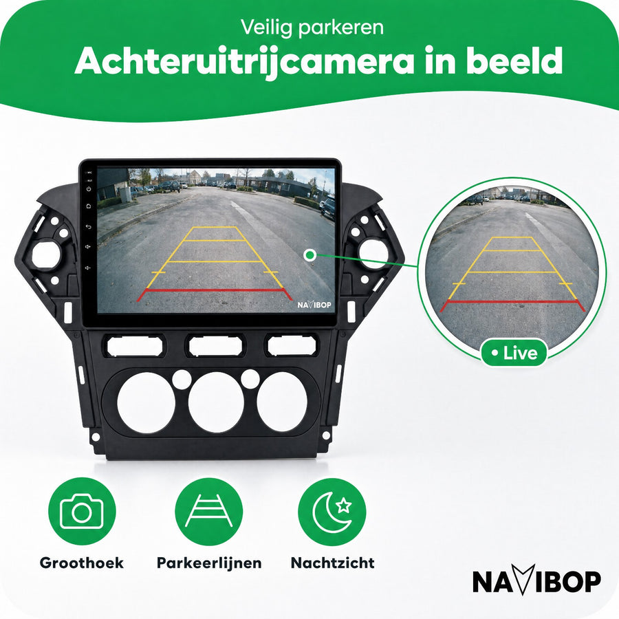 Ford Mondeo Zwart | Autoradio | CarPlay & Android Auto | Android 15.0 | 2007 t/m 2010