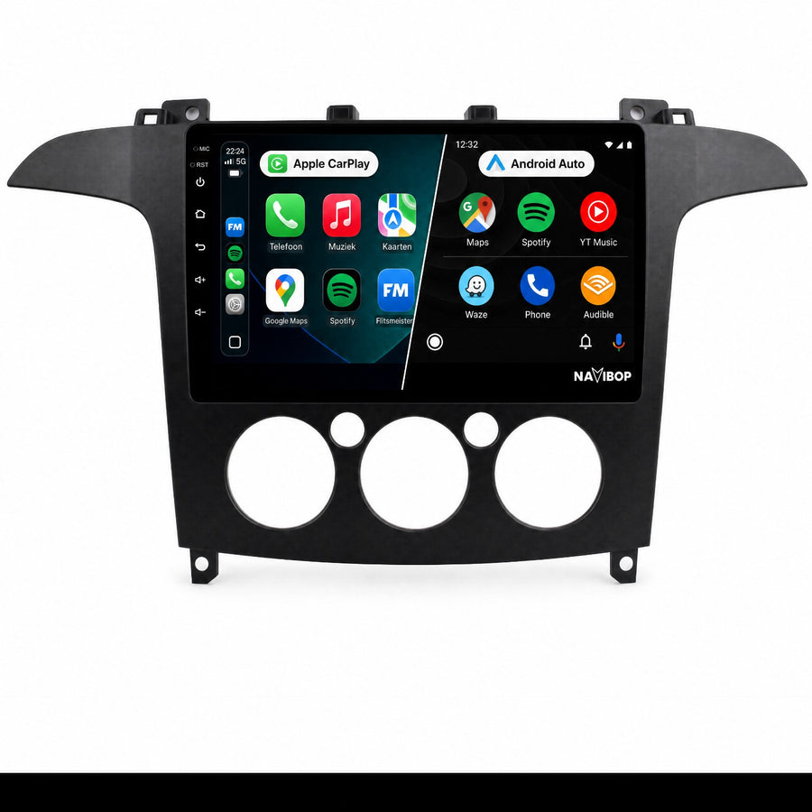 Ford S-max (manuele Airco) | Autoradio | CarPlay & Android Auto | Android 15.0 | 2006 t/m 2015