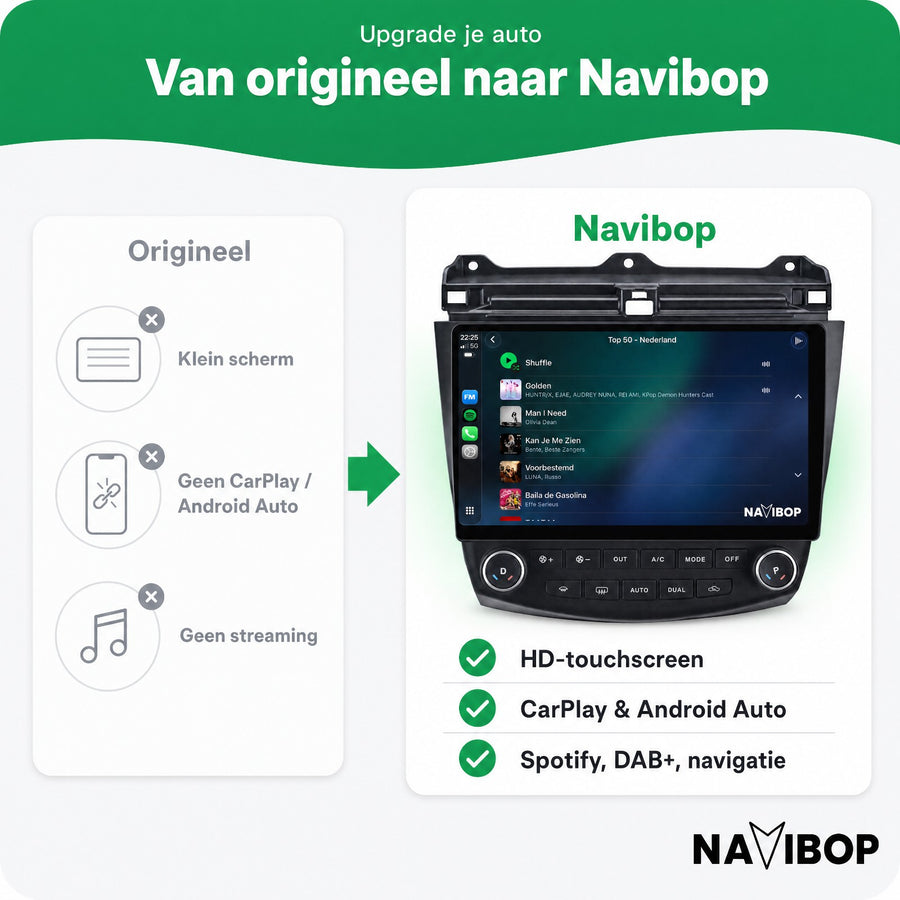 Honda Accord | Autoradio | CarPlay & Android Auto | Android 15.0 | 2003 t/m 2008