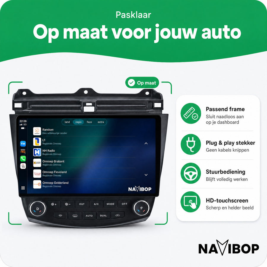 Honda Accord | Autoradio | CarPlay & Android Auto | Android 15.0 | 2003 t/m 2008