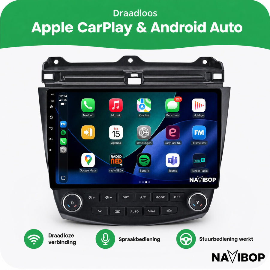 Honda Accord | Autoradio | CarPlay & Android Auto | Android 15.0 | 2003 t/m 2008