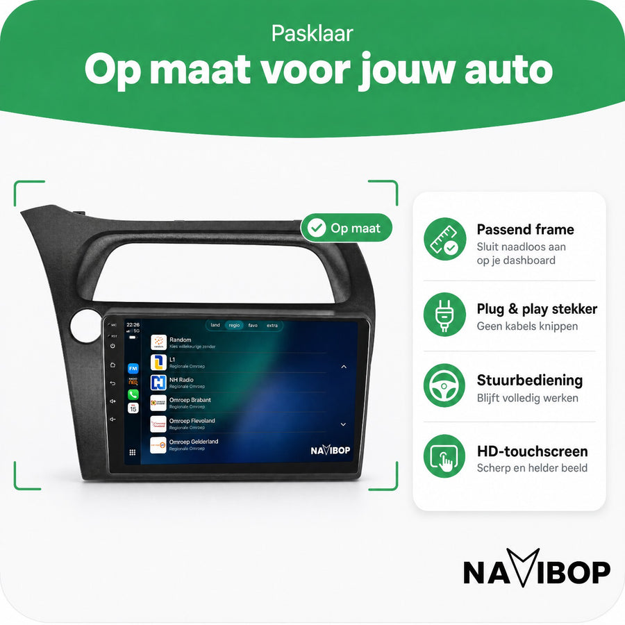 Honda Civic | Autoradio | CarPlay & Android Auto | Android 15.0 | 2004 t/m 2011