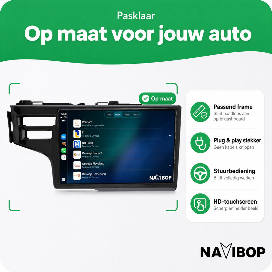 Honda Jazz | Autoradio | CarPlay & Android Auto | Android 15.0 | 2014 t/m 2020