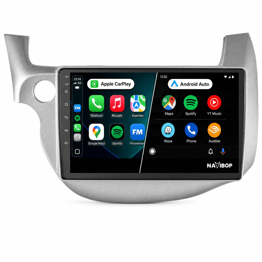 Honda Jazz Fit Grijs | Autoradio | CarPlay & Android Auto | Android 15.0 | 2007 t/m 2015