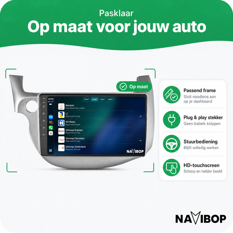 Honda Jazz Fit Grijs | Autoradio | CarPlay & Android Auto | Android 15.0 | 2007 t/m 2015