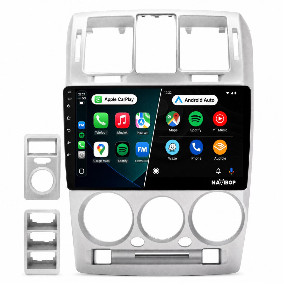 Hyundai Getz Zilver | Autoradio | CarPlay & Android Auto | Android 15.0 | 2002 t/m 2011