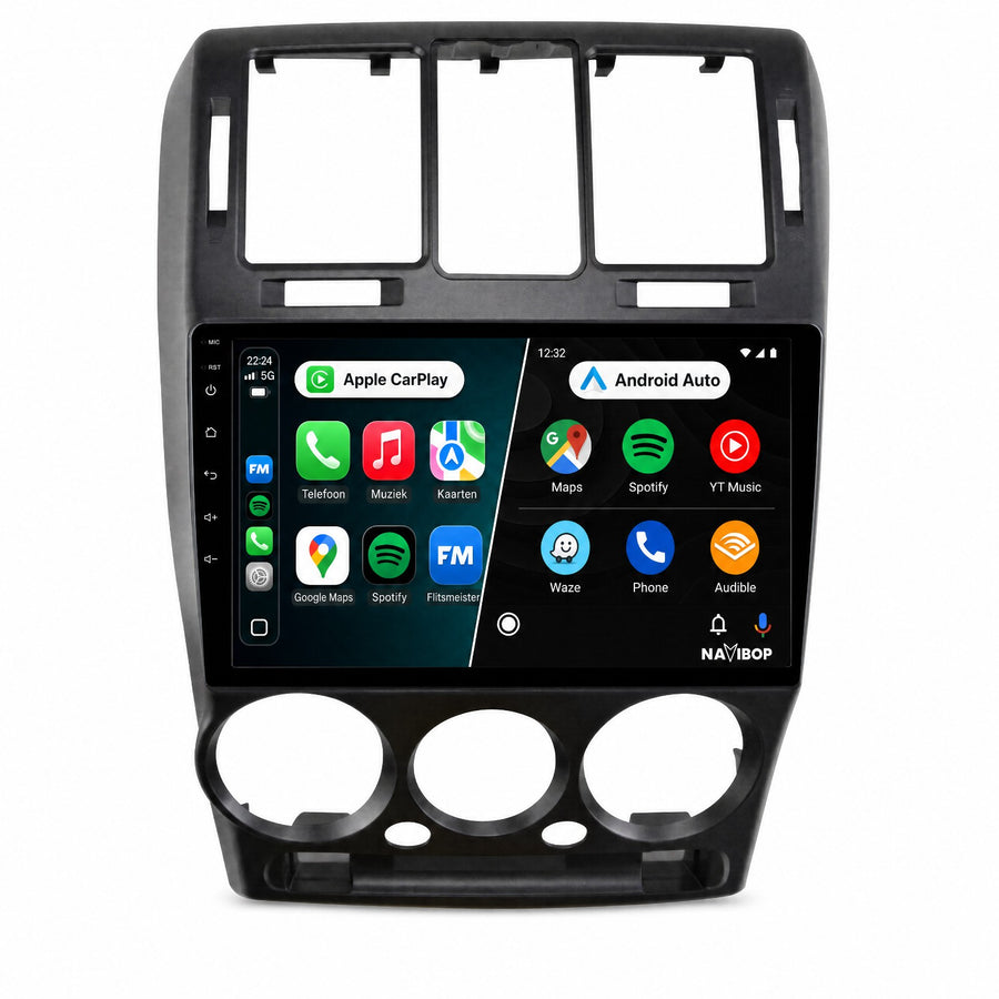 Hyundai Getz Zwart | Autoradio | CarPlay & Android Auto | Android 15.0 | 2002 t/m 2011