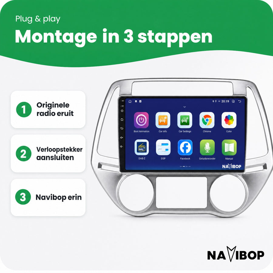 Hyundai I20 Versie 1 | Autoradio | CarPlay & Android Auto | Android 15.0 | 2008 t/m 2014