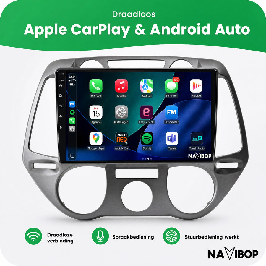 Hyundai I20 Versie 3 | Autoradio | CarPlay & Android Auto | Android 15.0 | 2008 t/m 2014