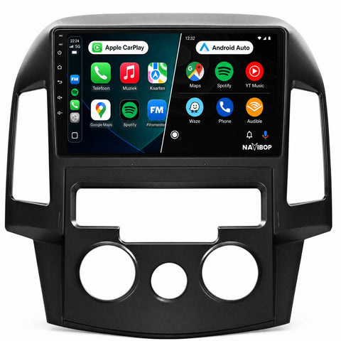 Hyundai I30 (manuele Airco) | Autoradio | CarPlay & Android Auto | Android 15.0 | 2007 t/m 2013