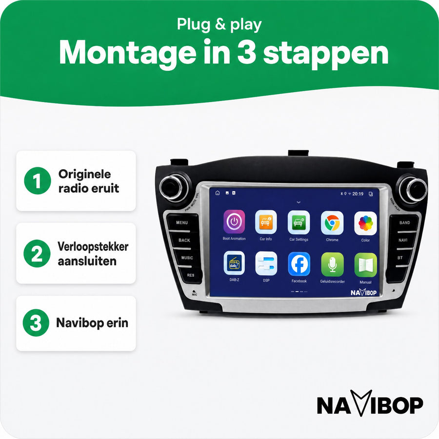 Hyundai IX35 | Autoradio | CarPlay & Android Auto | Android 15.0 | 2009 t/m 2015