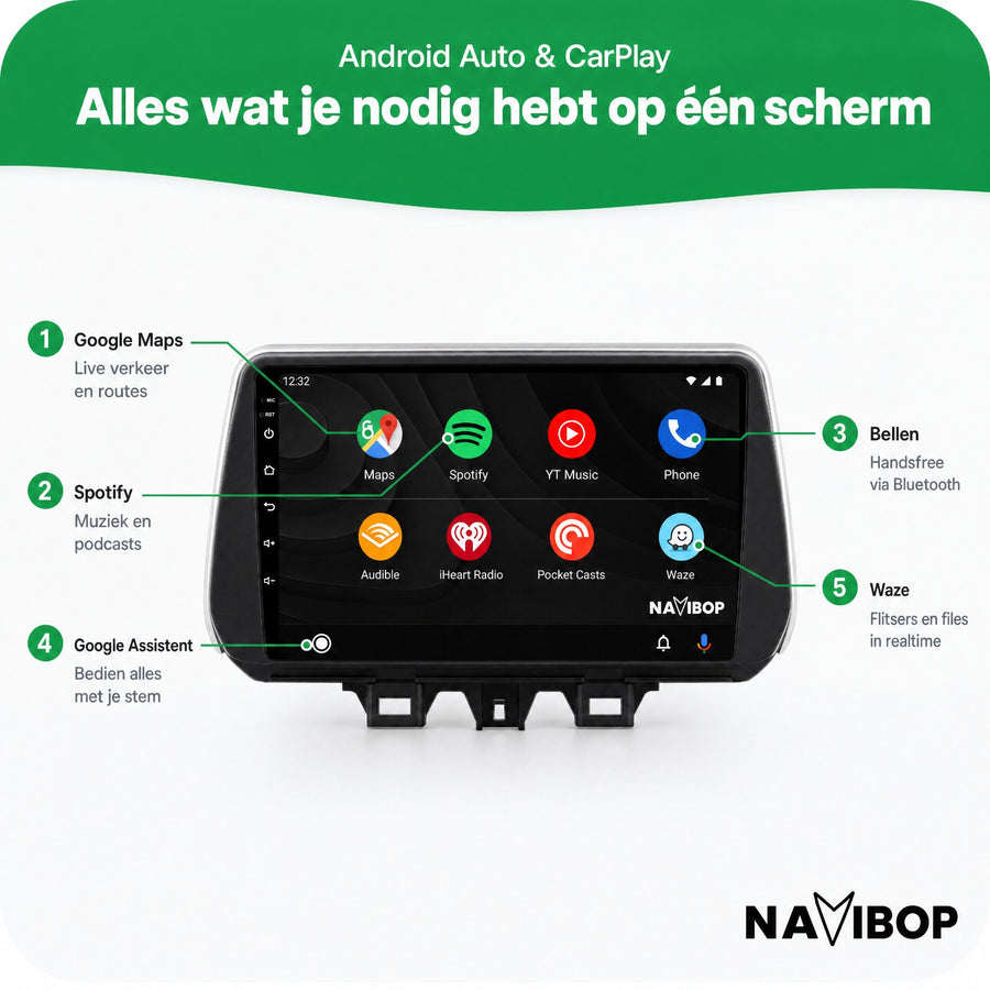 Hyundai Tucson | Autoradio | CarPlay & Android Auto | Android 15.0 | 2018 t/m 2019