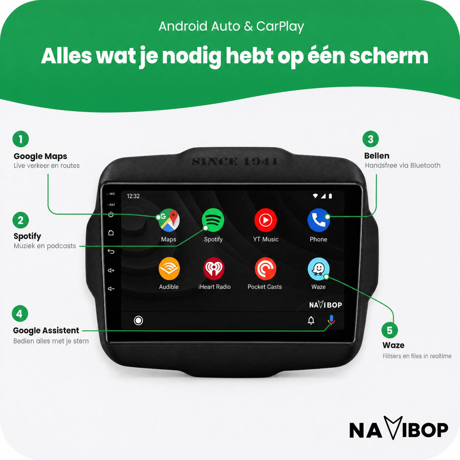 Jeep Renegade | Autoradio | CarPlay & Android Auto | Android 15.0