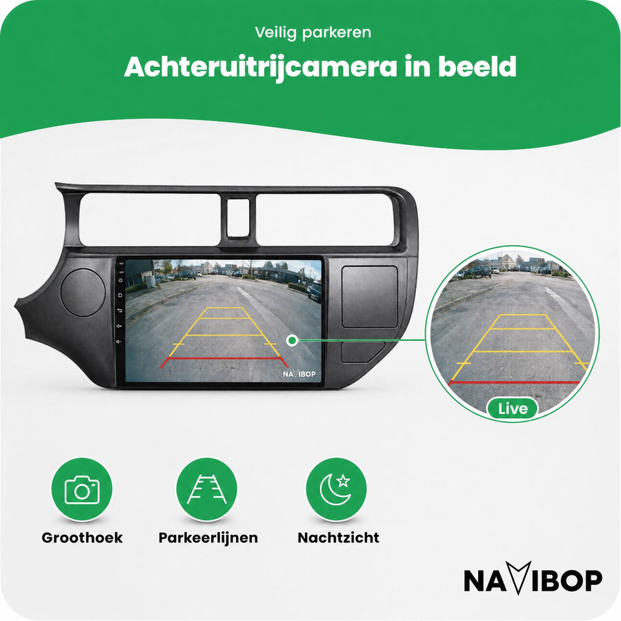 Kia Rio (met Gevarenlicht) | Autoradio | CarPlay & Android Auto | Android 15.0 | 2011 t/m 2015
