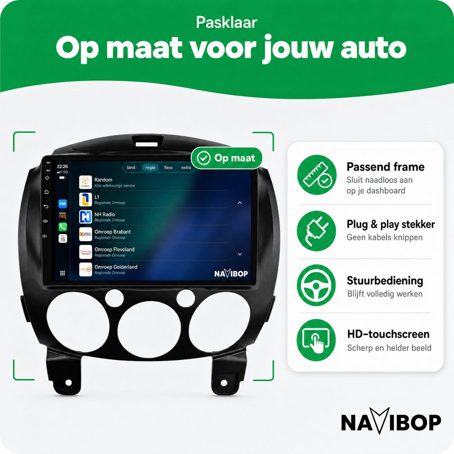 Mazda 2 | Autoradio | CarPlay & Android Auto | Android 15.0 | 2007 t/m 2014