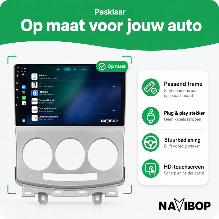 Mazda 5 | Autoradio | CarPlay & Android Auto | Android 15.0 | 2005 t/m 2010