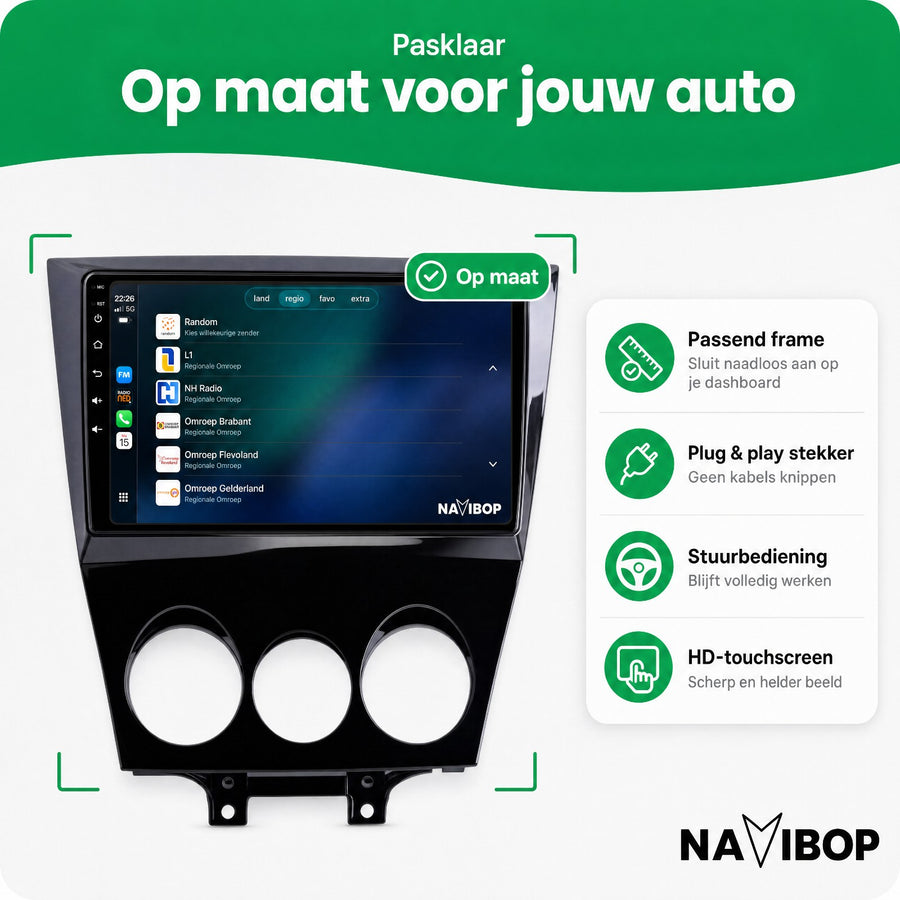 Mazda RX-8 | Autoradio | CarPlay & Android Auto | Android 15.0 | 2009 t/m 2011
