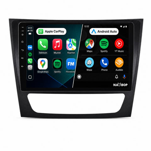 Mercedes Benz E-klasse | Autoradio | CarPlay & Android Auto | Android 15.0 | 2002 t/m 2009