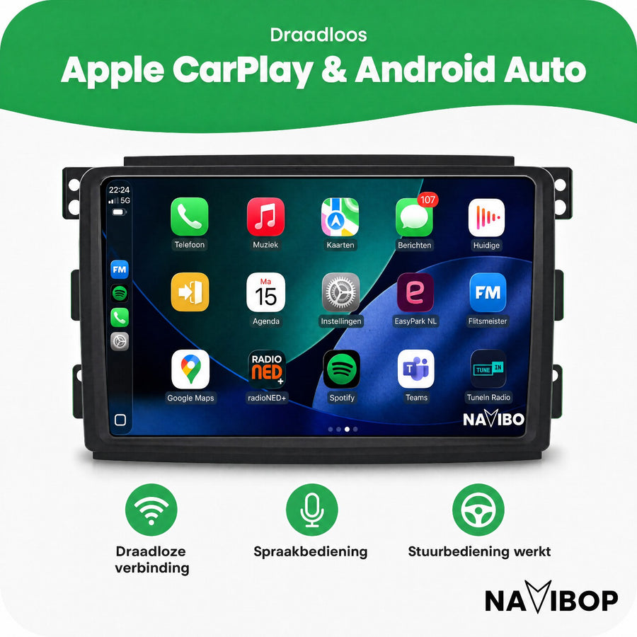 Mercedes Benz Smart | Autoradio | CarPlay & Android Auto | Android 15.0 | 2006 t/m 2010