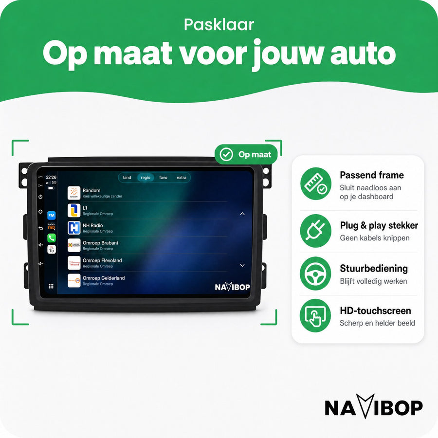 Mercedes Benz Smart | Autoradio | CarPlay & Android Auto | Android 15.0 | 2006 t/m 2010