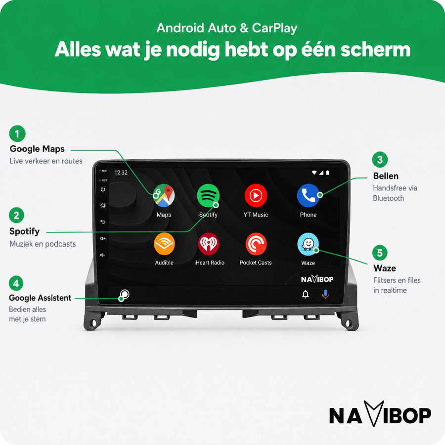 Mercedes C Klasse W204 | Autoradio | CarPlay & Android Auto | Android 15.0