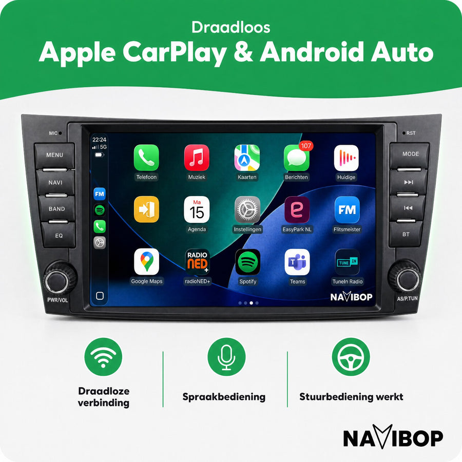 Mercedes E-klasse Cls-klasse W211 | Autoradio | CarPlay & Android Auto | Android 15.0