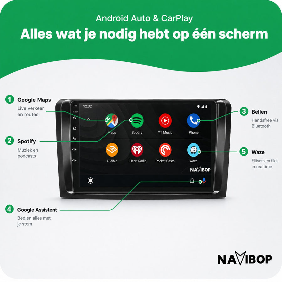 Mercedes Ml-klasse Gl-klasse | Autoradio | CarPlay & Android Auto | Android 15.0 | 2005 t/m 2011