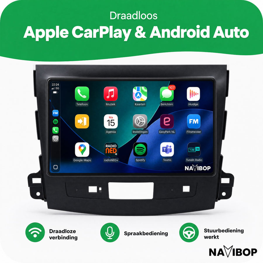 Mitsubishi Outlander | Autoradio | CarPlay & Android Auto | Android 15.0 | 2005 t/m 2012