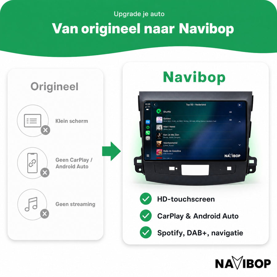 Mitsubishi Outlander | Autoradio | CarPlay & Android Auto | Android 15.0 | 2005 t/m 2012