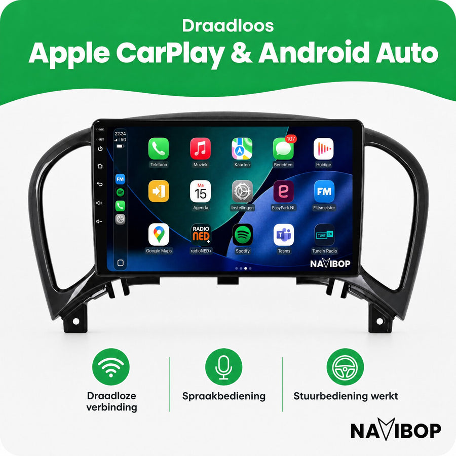 Nissan Juke | Autoradio | CarPlay & Android Auto | Android 15.0 | 2010 t/m 2018