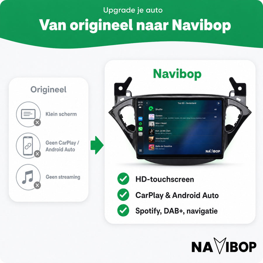 Opel Adam Corsa E | Autoradio | CarPlay & Android Auto | Android 15.0 | 2013 t/m 2019