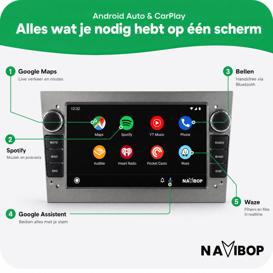 Opel Astra H Agila Corsa C | Autoradio | CarPlay & Android Auto | Android 15.0