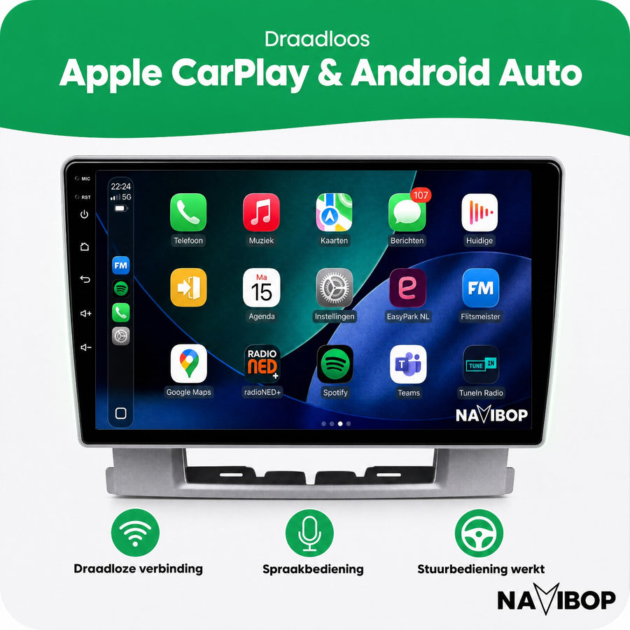 Opel Astra J Versie C | Autoradio | CarPlay & Android Auto | Android 15.0 | 2009 t/m 2017