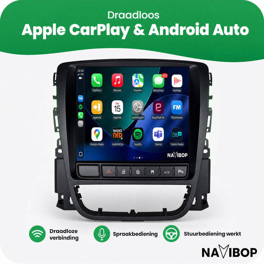 Opel Astra J Versie B | Autoradio | CarPlay & Android Auto | Android 15.0 | 2010 t/m 2015