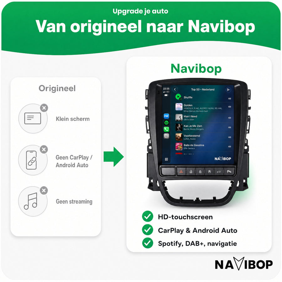 Opel Astra J Versie B | Autoradio | CarPlay & Android Auto | Android 15.0 | 2010 t/m 2015
