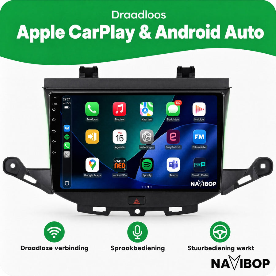 Opel Astra K | Autoradio | CarPlay & Android Auto | Android 15.0 | 2013 t/m 2021