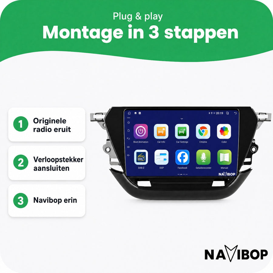 Opel Corsa | Autoradio | CarPlay & Android Auto | Android 15.0 | 2020 t/m 2023