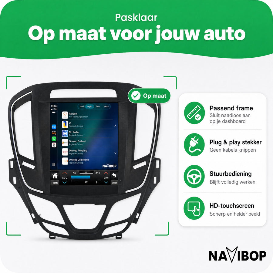Opel Insignia | Autoradio | CarPlay & Android Auto | Android 15.0 | 2014 t/m 2017