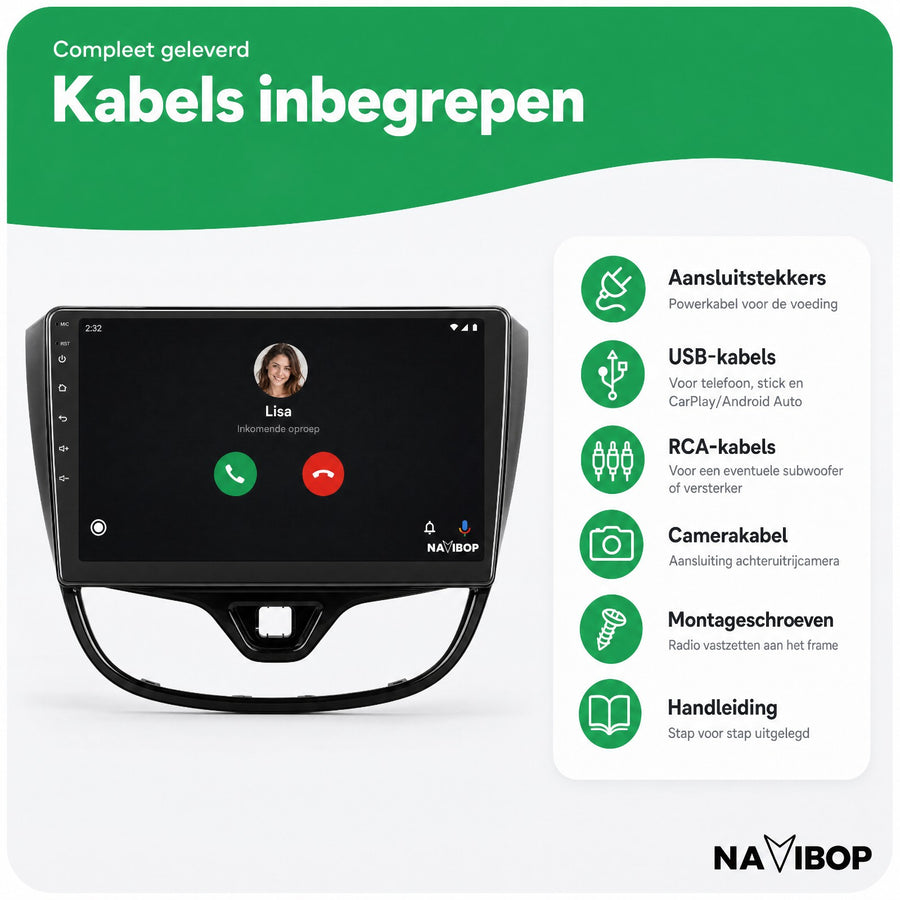 Opel Karl | Autoradio | CarPlay & Android Auto | Android 15.0 | 2015 t/m 2020