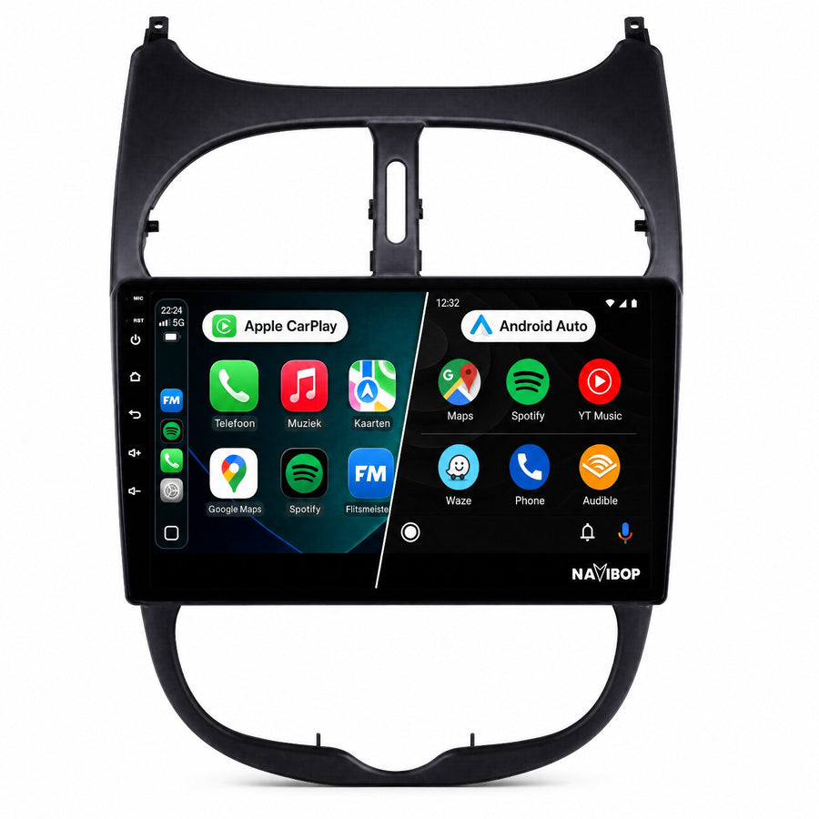 Peugeot 206 | Autoradio | CarPlay & Android Auto | Android 15.0 | 2000 t/m 2008