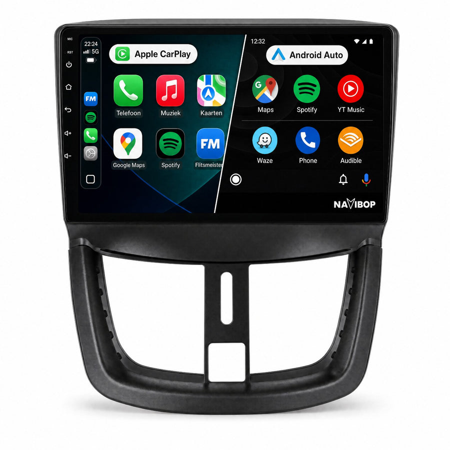 Peugeot 207 206+ | Autoradio | CarPlay & Android Auto | Android 15.0 | 2006 t/m 2014
