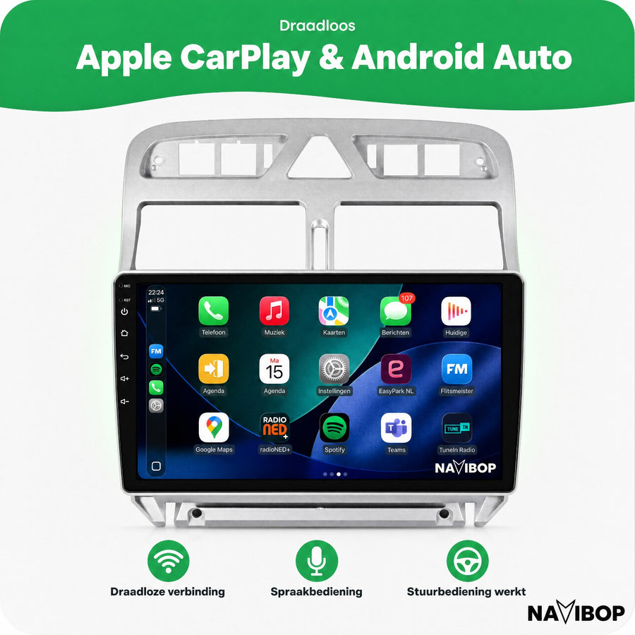 Peugeot 307 307CC | Autoradio | CarPlay & Android Auto | Android 15.0 | 2002 t/m 2013