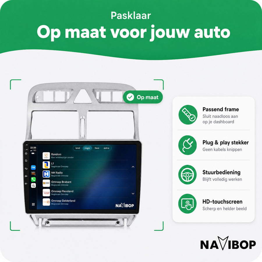 Peugeot 307 307CC | Autoradio | CarPlay & Android Auto | Android 15.0 | 2002 t/m 2013