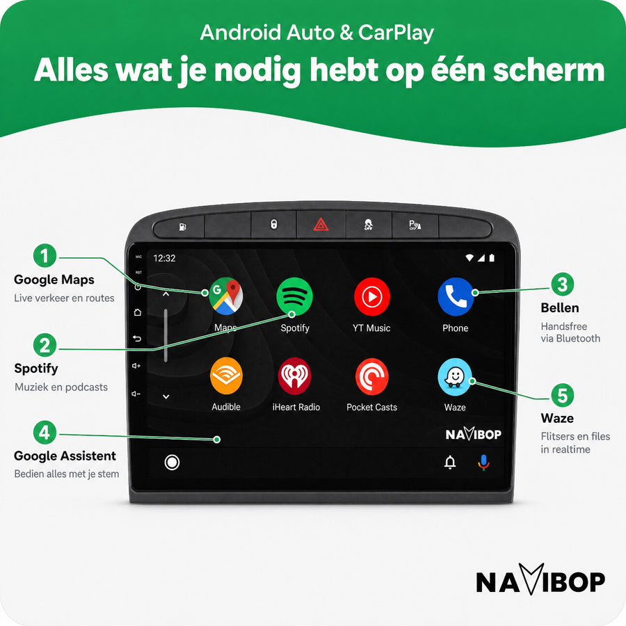 Peugeot 408 308 308SW | Autoradio | CarPlay & Android Auto | Android 15.0 | 2007 t/m 2020