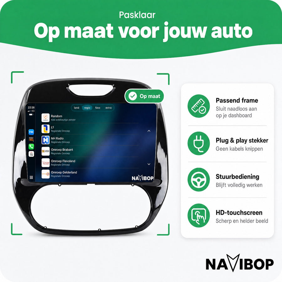 Renault Captur | Autoradio | CarPlay & Android Auto | Android 15.0 | 2013 t/m 2019