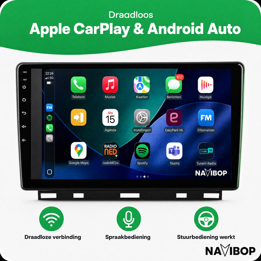 Renault Clio | Autoradio | CarPlay & Android Auto | Android 15.0 | 2019 t/m 2025
