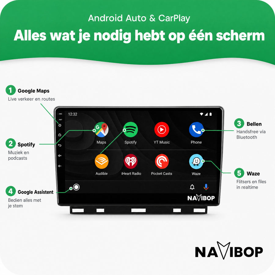 Renault Clio | Autoradio | CarPlay & Android Auto | Android 15.0 | 2019 t/m 2025